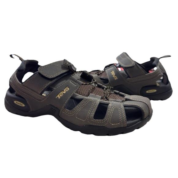 Teva Men's 10M Forebay Turkish Coffee Fisherman Sandals Taupe Gray EXCELLENT! - Picture 1 of 9